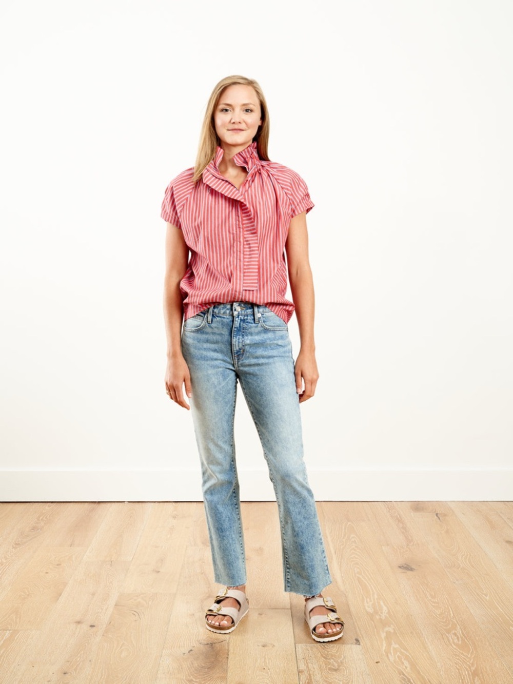 A Shirt Thing Stella Blouse Red Stripe Size Small